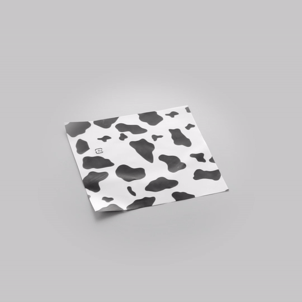 Mini Serve Cow Lines Plastic Decorative Wrapper - 4 1/2" x 4" - 500 count box