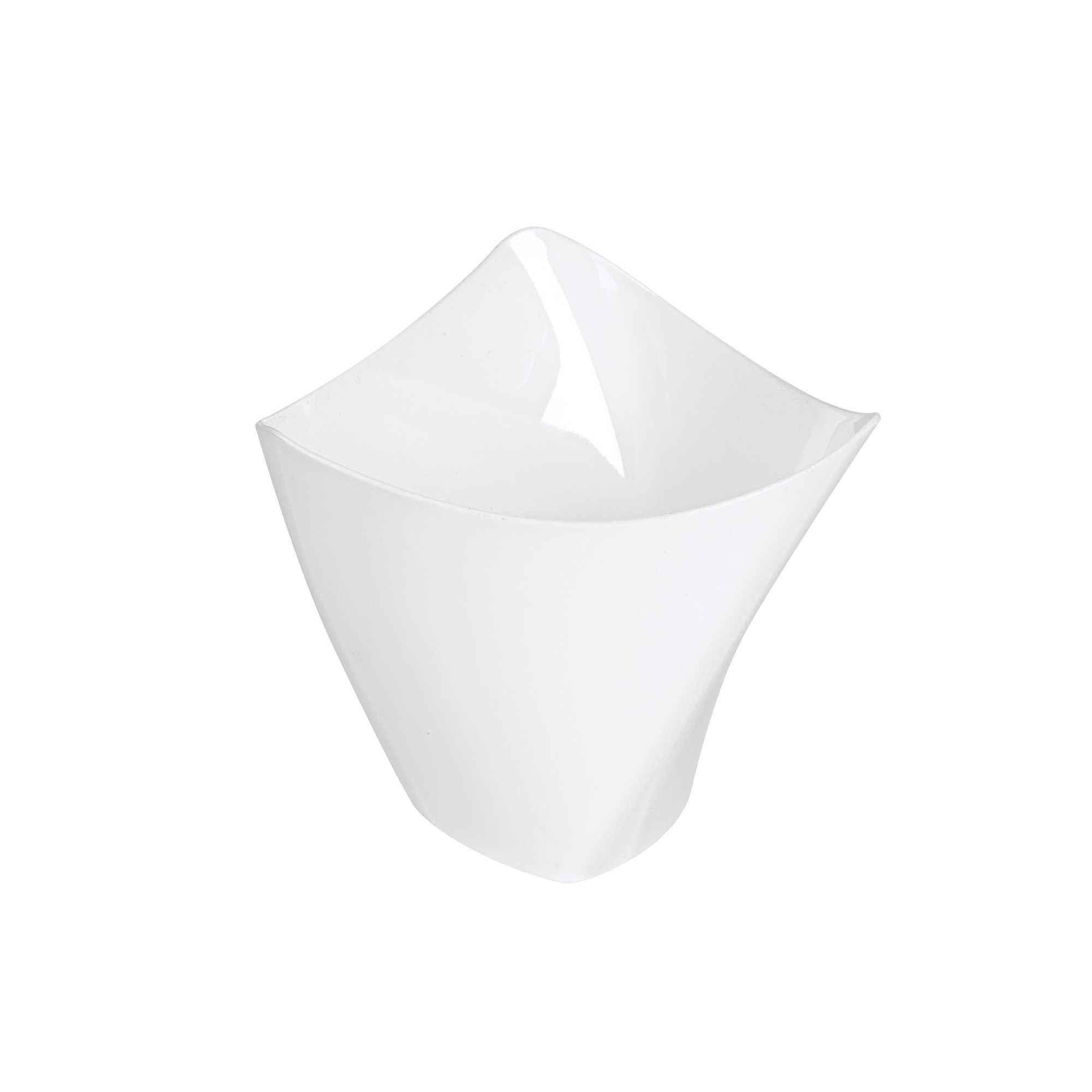 Mini Serve 4 oz White Plastic Mini Crescendo Cup - 3" x 3" x 2 3/4" - 100 count box