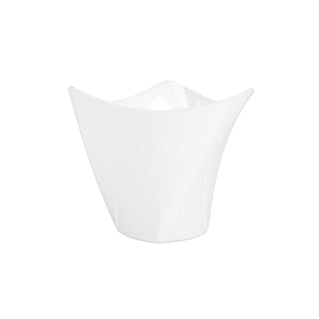 Mini Serve 4 oz White Plastic Mini Crescendo Cup - 3" x 3" x 2 3/4" - 100 count box