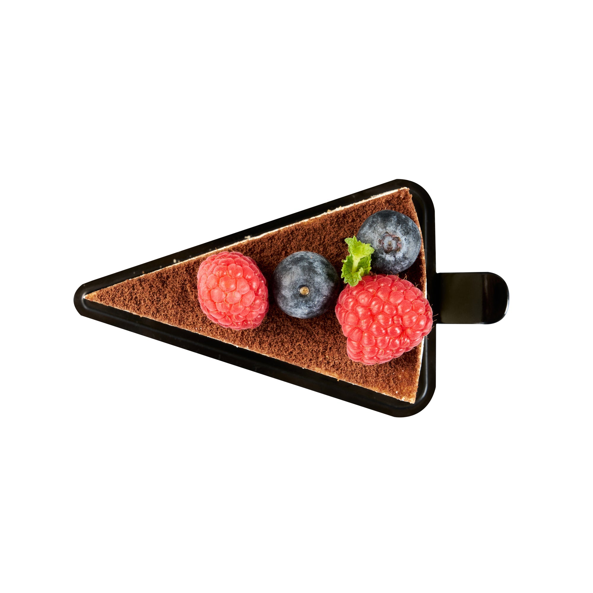 Pastry Tek Triangle Black Plastic Cake Server - 4 1/2" x 3" - 100 count box
