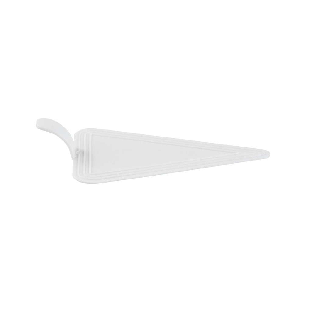 Pastry Tek Triangle White Plastic Cake Server - 4 1/2" x 3" - 100 count box
