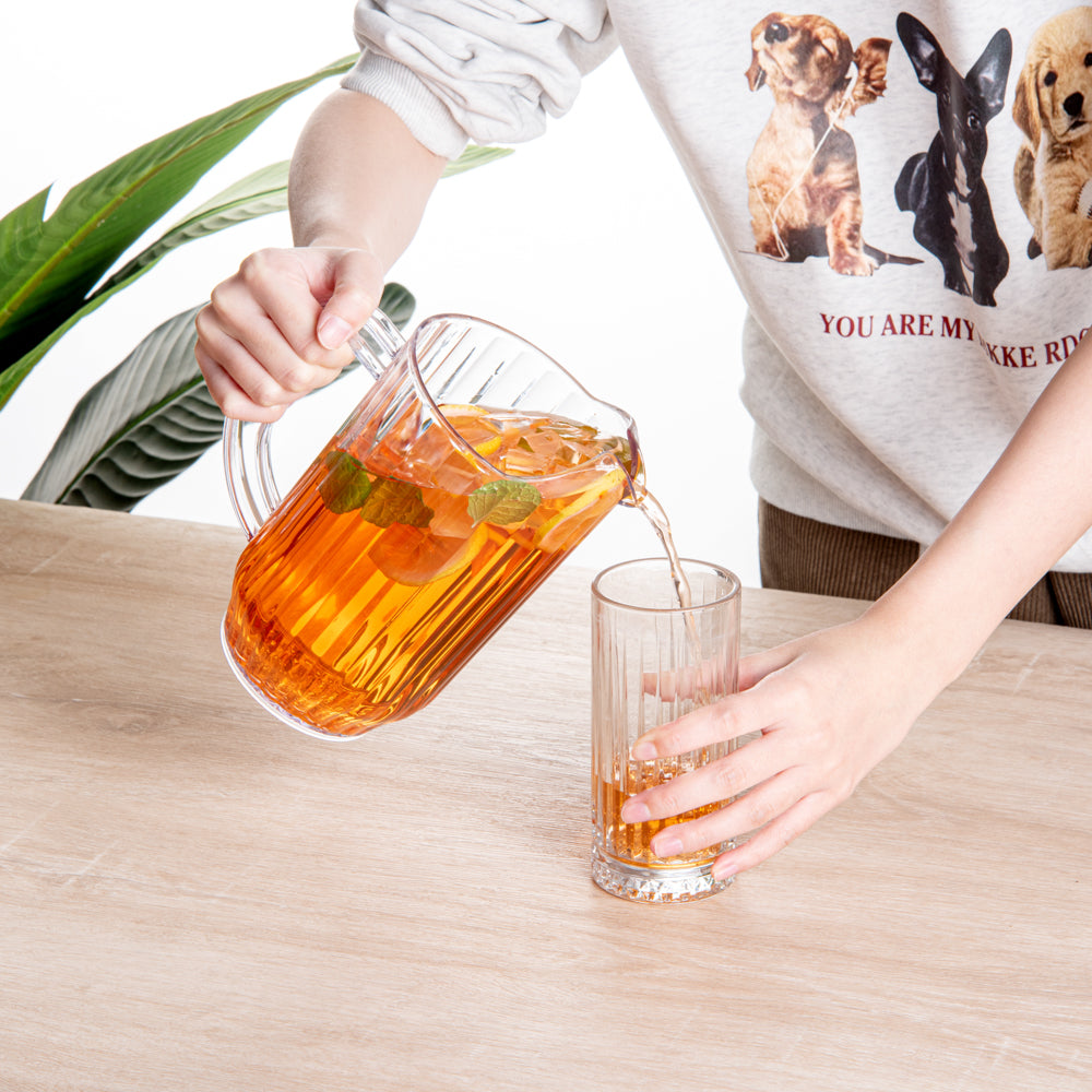 Chef 101 47 oz Clear Plastic Water Pitcher - 4 1/2" x 4 1/2" x 7 3/4" - 1 count box