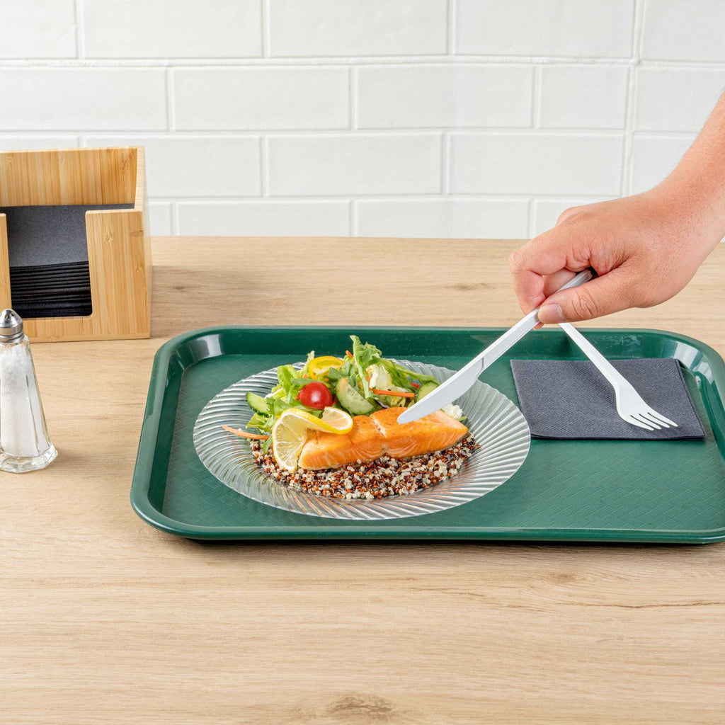 Basic Nature White CPLA Plastic Knife - Heat-Resistant, Compostable - 6 1/2" x 1/2" - 250 count box