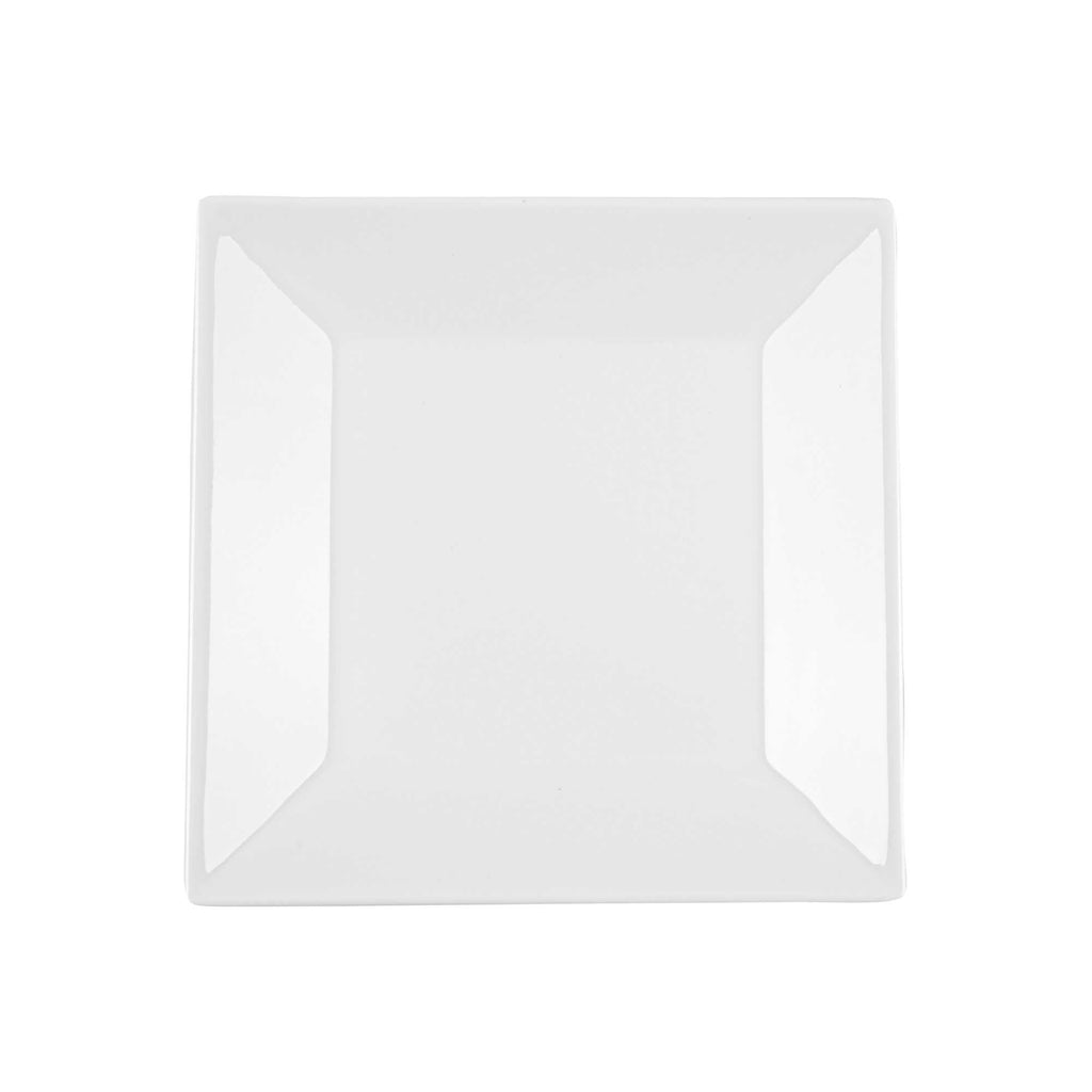 Voga Square White Melamine Small Plate - Classic - 6" x 6" x 3/4" - 4 count box