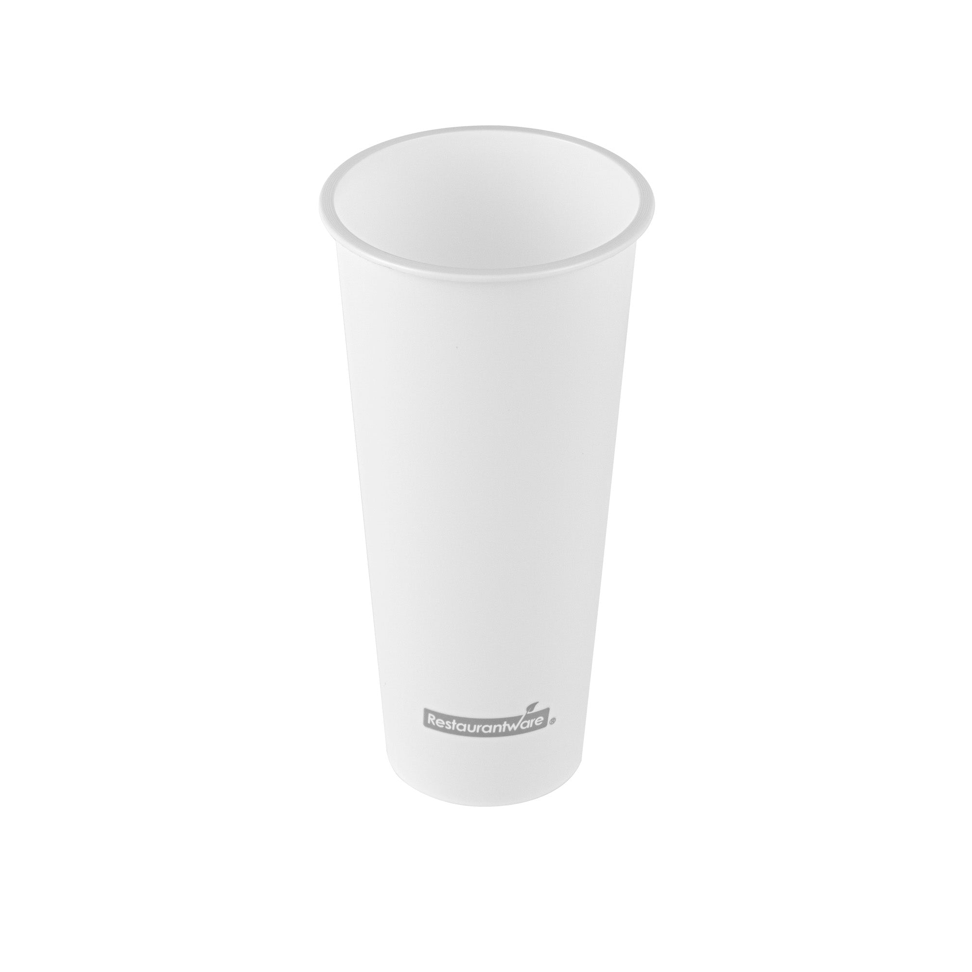 Bev Tek 24 oz Round Matte White Plastic Hot / Cold Drinking Cup - 3 1/2" x 3 1/2" x 7" - 100 count box