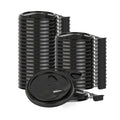 Bev Tek Black Plastic Pop Lock Coffee Cup Lid - Fits 8, 12, 16 and 20 oz - 100 count box
