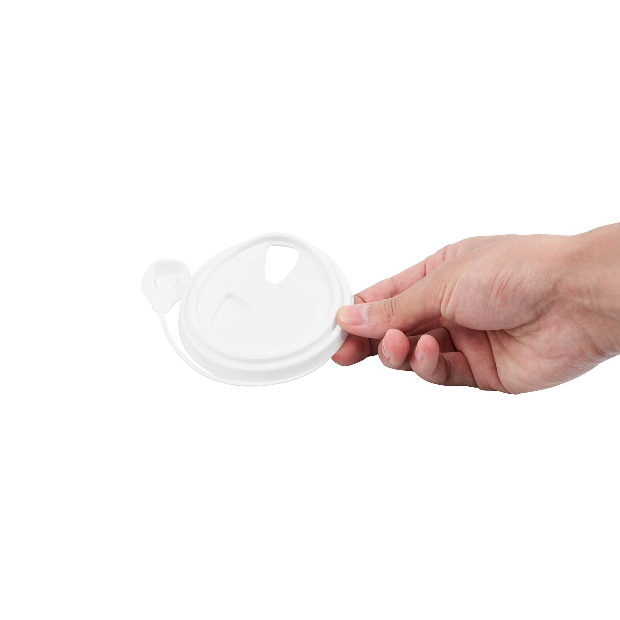 Bev Tek White Plastic Pop Lock Coffee Cup Lid - Fits 8, 12, 16 and 20 oz - 100 count box