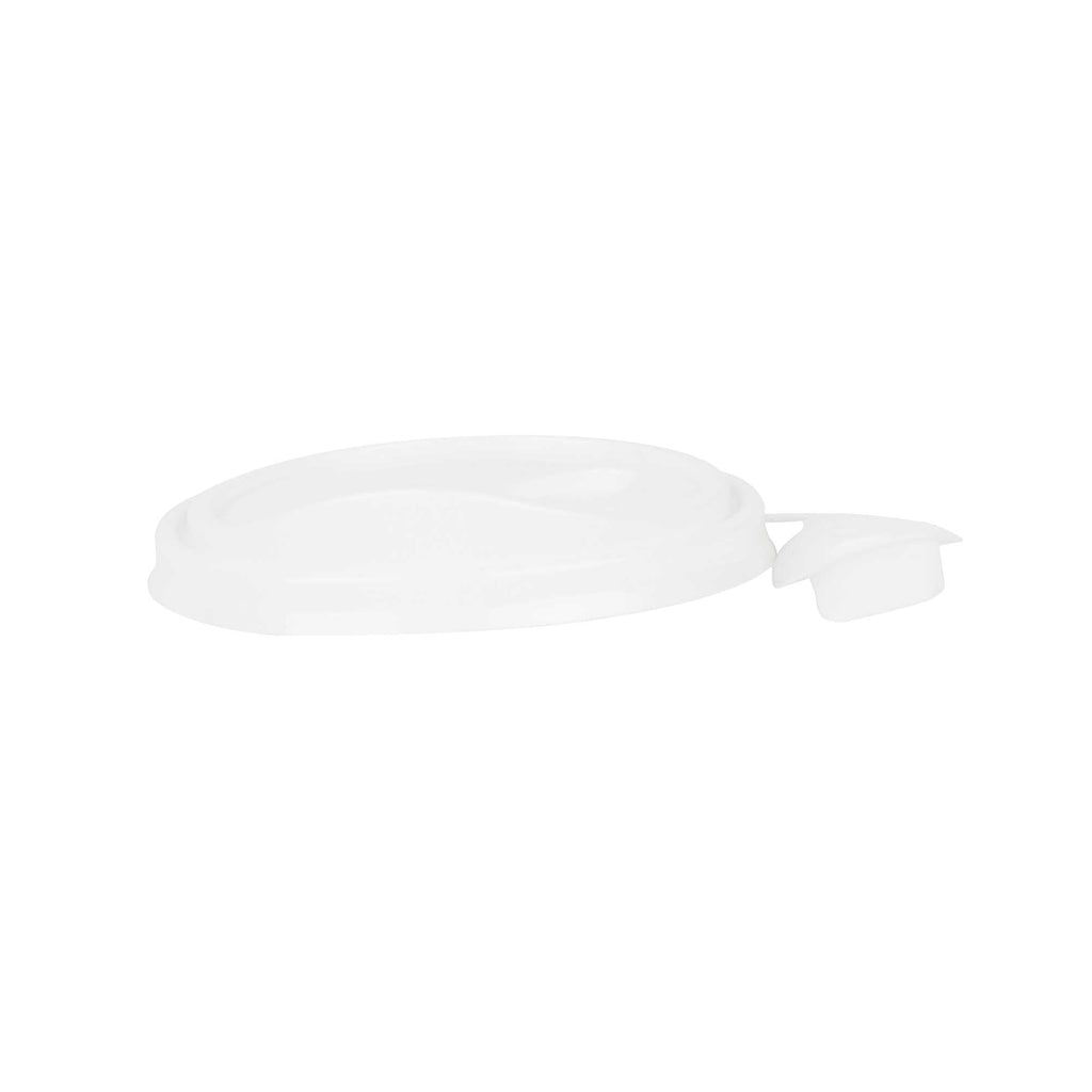 Bev Tek White Plastic Pop Lock Coffee Cup Lid - Fits 8, 12, 16 and 20 oz - 100 count box