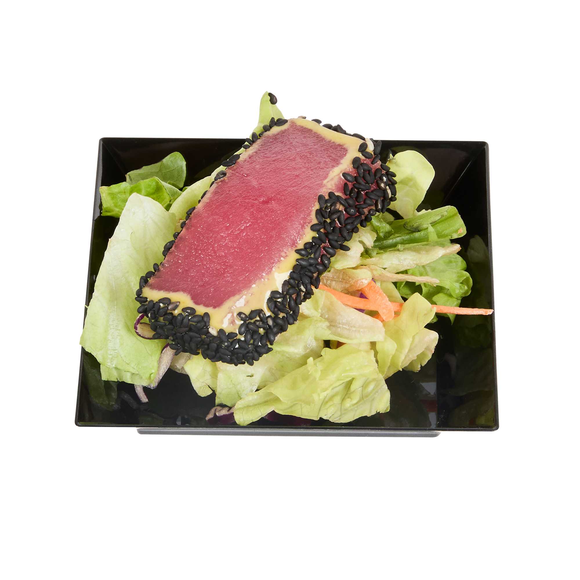 Mini Serve Square Black Plastic Small Modern Plate - 4" x 4" x 1/2" - 100 count box