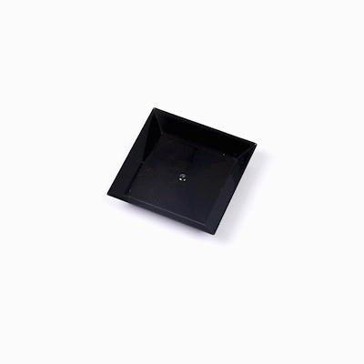 Mini Serve Square Black Plastic Small Modern Plate - 4" x 4" x 1/2" - 100 count box