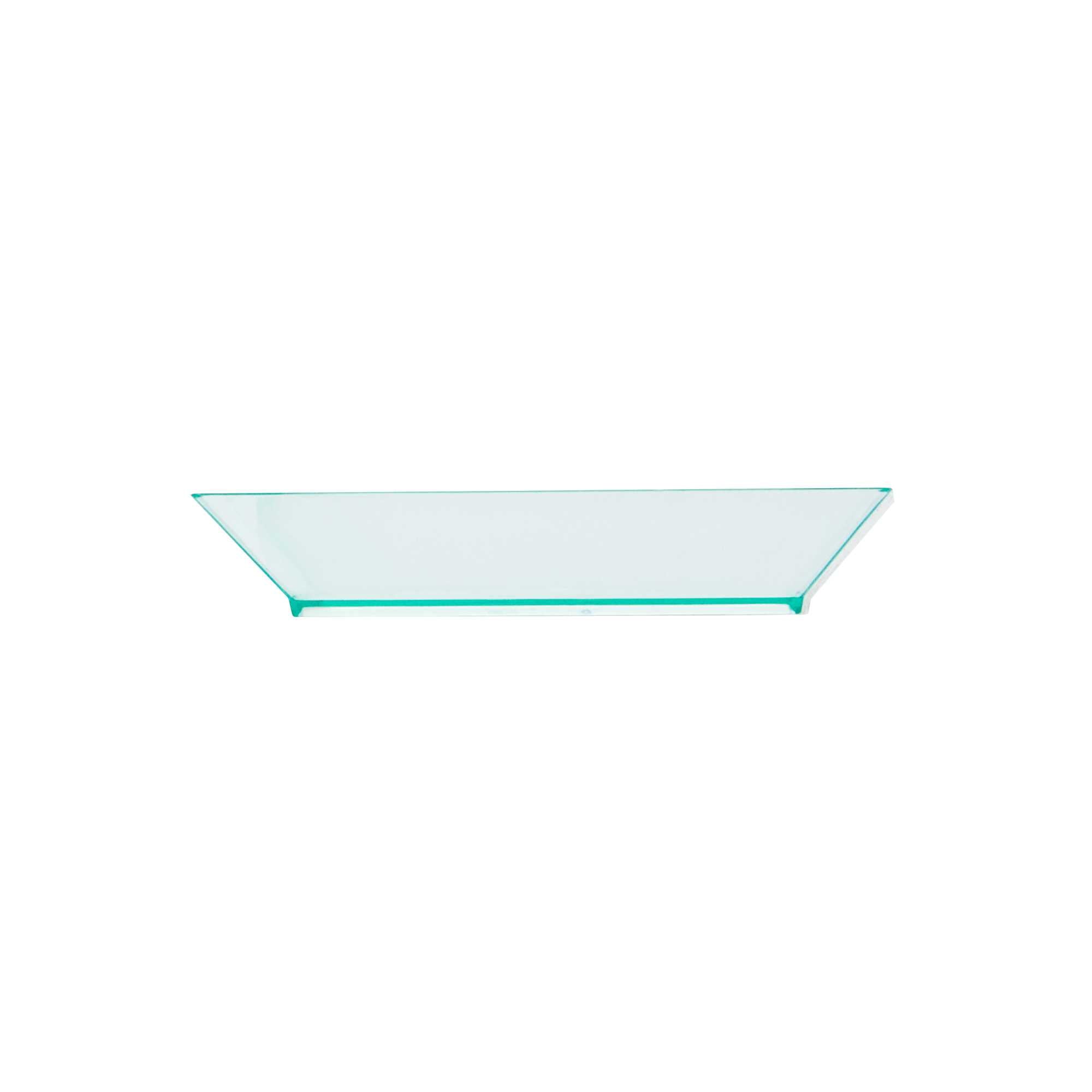 Mini Serve Square Seagreen Plastic Small Modern Plate - 4" x 4" x 1/2" - 100 count box