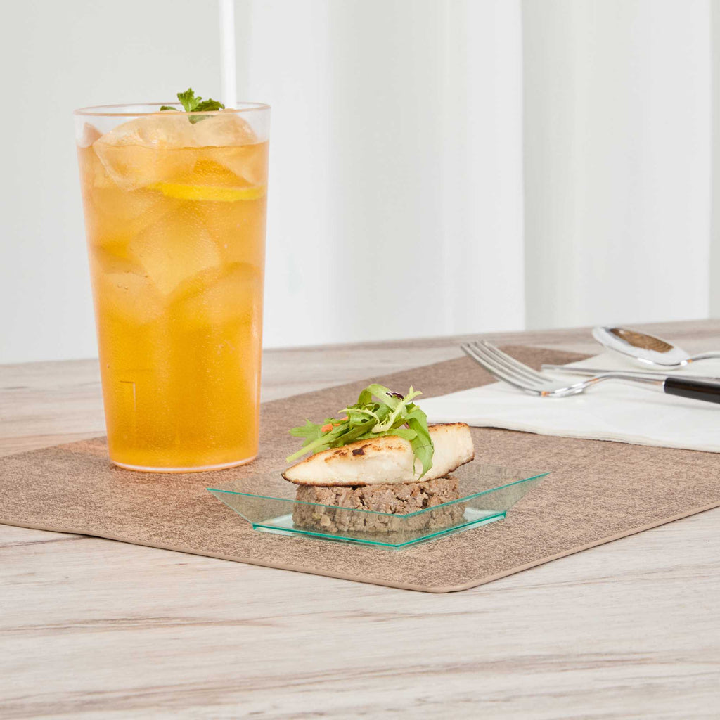 Mini Serve Square Seagreen Plastic Small Modern Plate - 4" x 4" x 1/2" - 100 count box