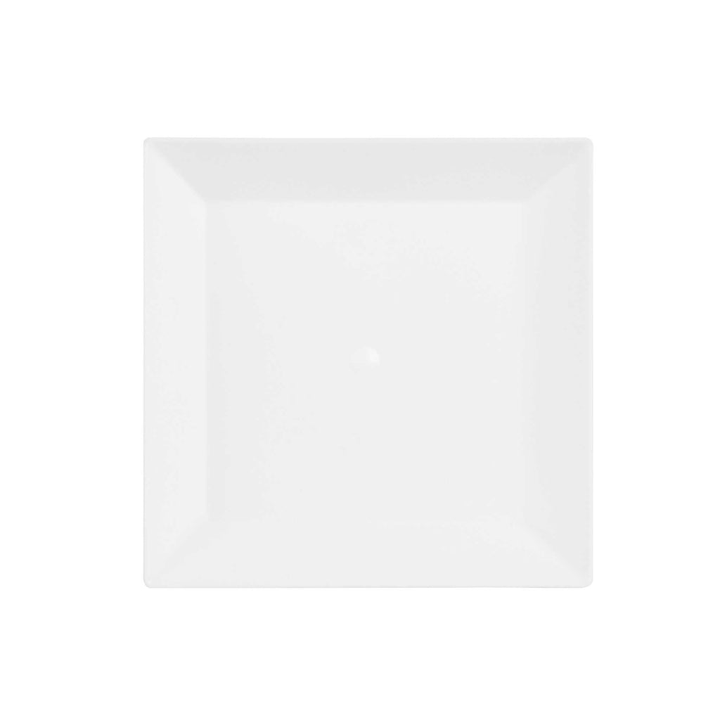Mini Serve Square White Plastic Small Modern Plate - 4" x 4" x 1/2" - 100 count box