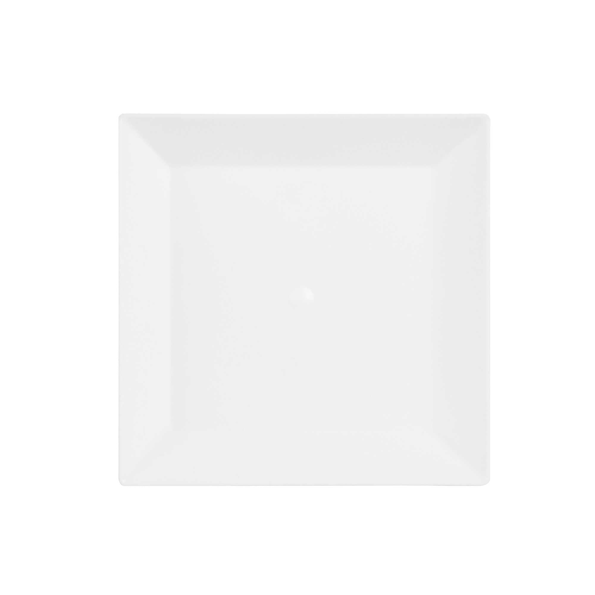 Mini Serve Square White Plastic Small Modern Plate - 4" x 4" x 1/2" - 100 count box
