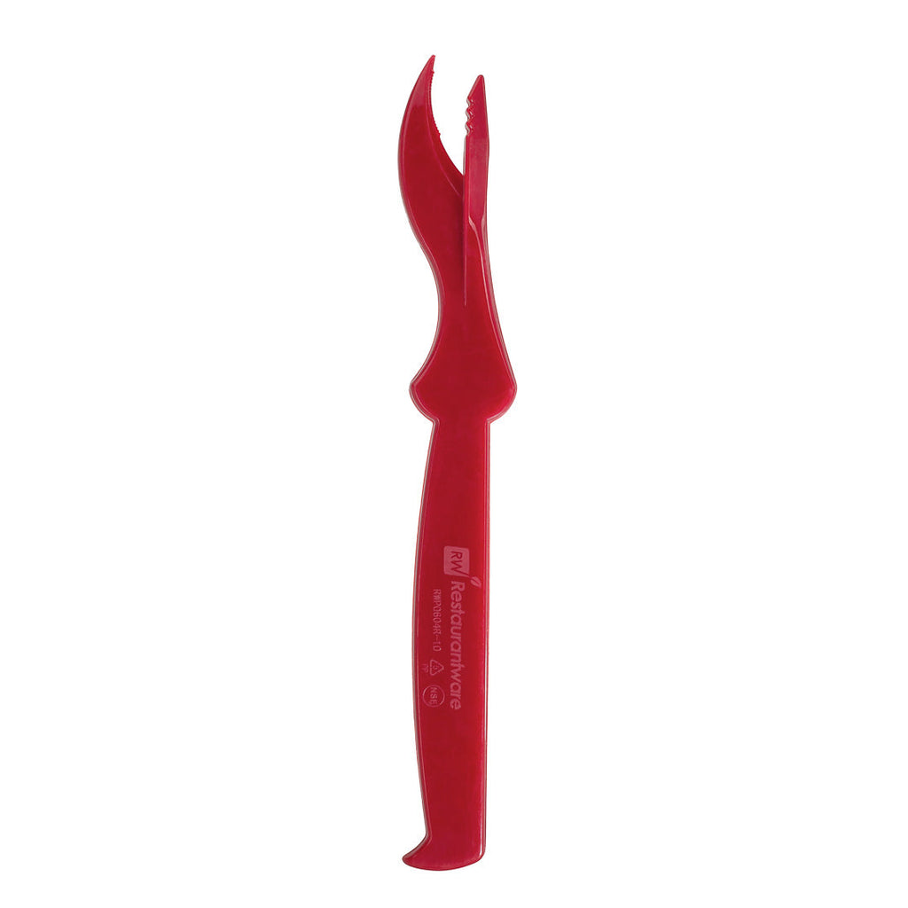Cater Tek Red Plastic Seafood Sheller - 7 1/2" - 100 count box