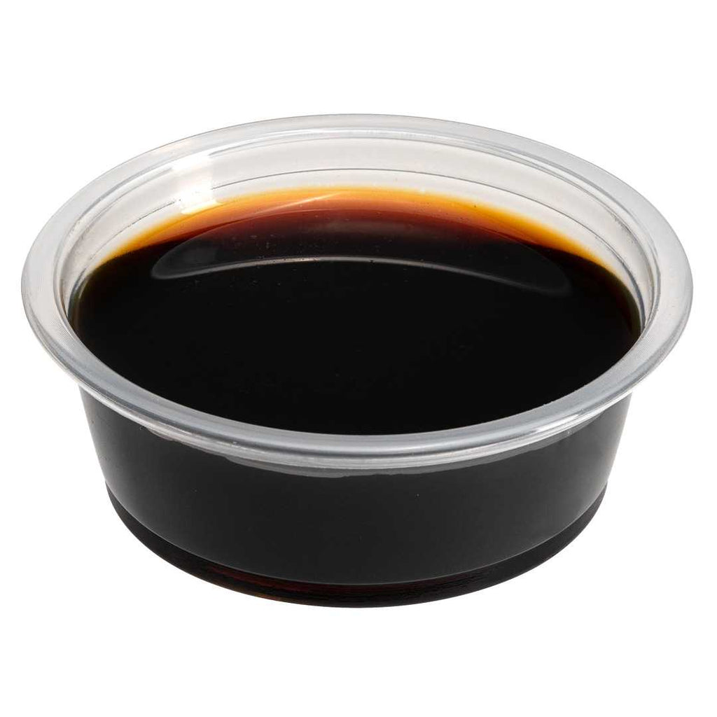 Chef 101 1.5 oz Round Clear Plastic Portion Cup - 2 1/2" x 2 1/2" x 3/4" - 2000 count box