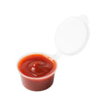 Chef 101 2 oz Clear Plastic Portion Cup - with Hinged Lid - 2 3/4" x 2 3/4" x 1" - 2000 count box