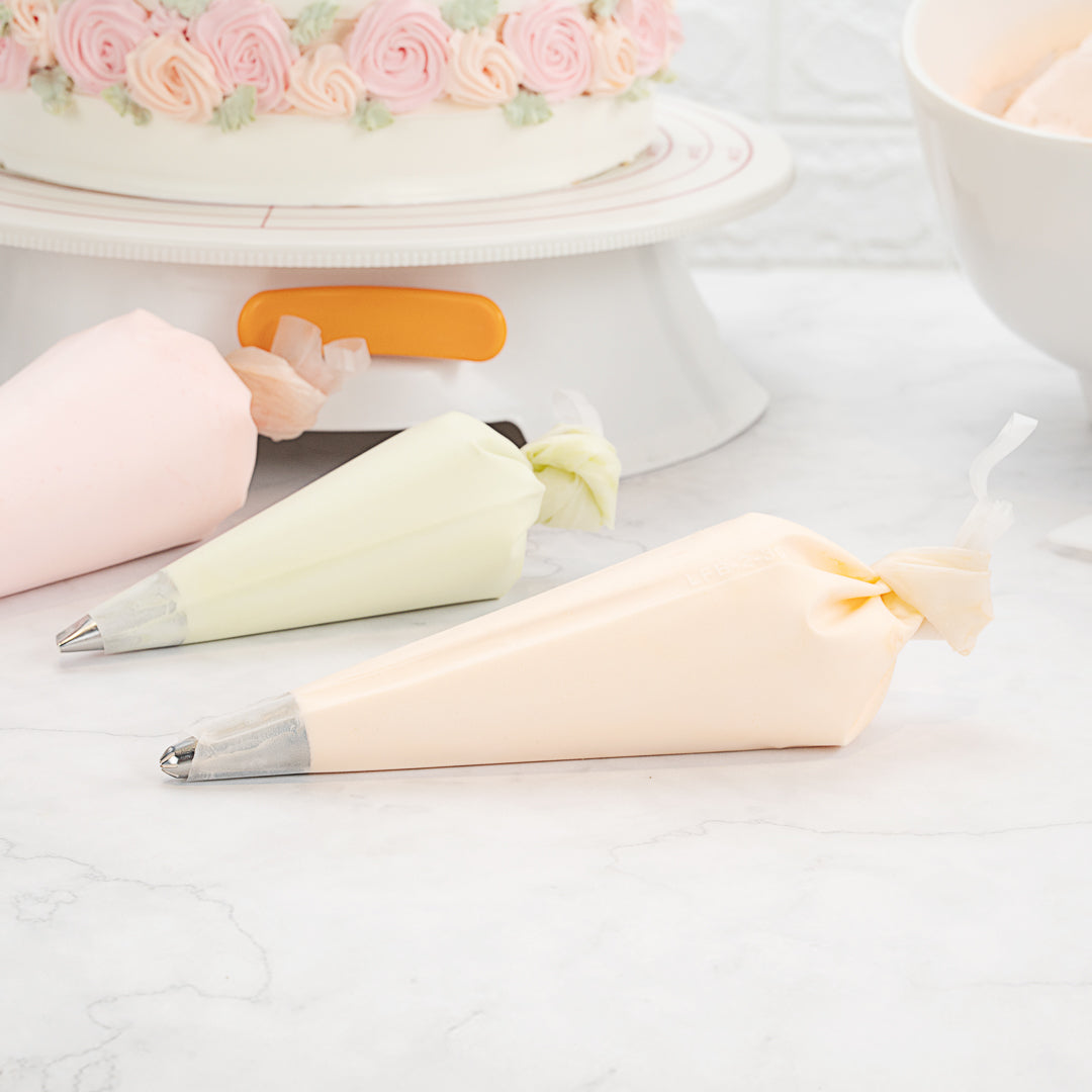 Pastry Tek White Silicone Pastry Piping Bag - 12" x 6 1/4" - 2 count box