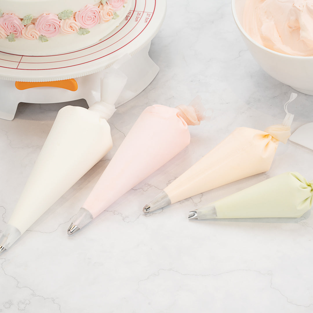 Pastry Tek White Silicone Pastry Piping Bag - 14" x 7 1/4" - 2 count box