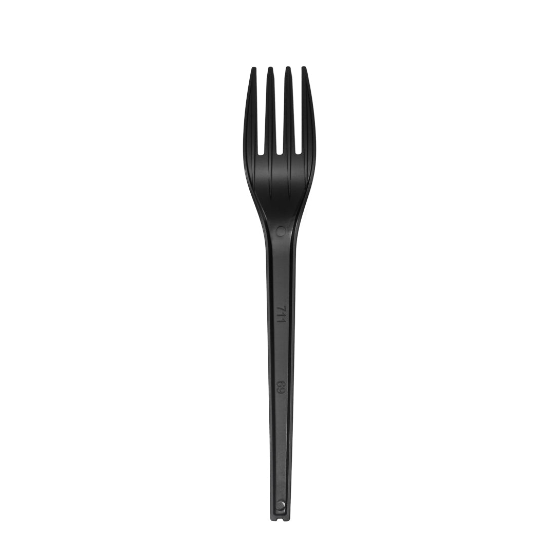 Basic Nature Black CPLA Plastic Fork - Wrapped, Heat-Resistant, Compostable - 6 1/2" - 250 count box