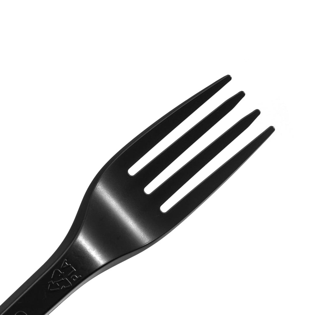 Basic Nature Black CPLA Plastic Fork - Wrapped, Heat-Resistant, Compostable - 6 1/2" - 250 count box