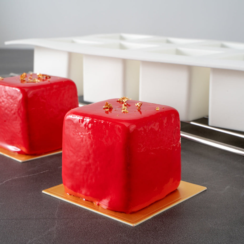 Pastry Tek Silicone Cube Baking Mold - 8-Compartment - 10 count box