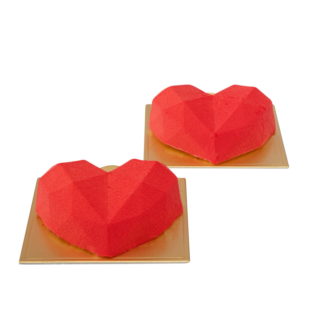Pastry Tek Silicone Diamond Heart Baking Mold - 8-Compartment - 10 count box