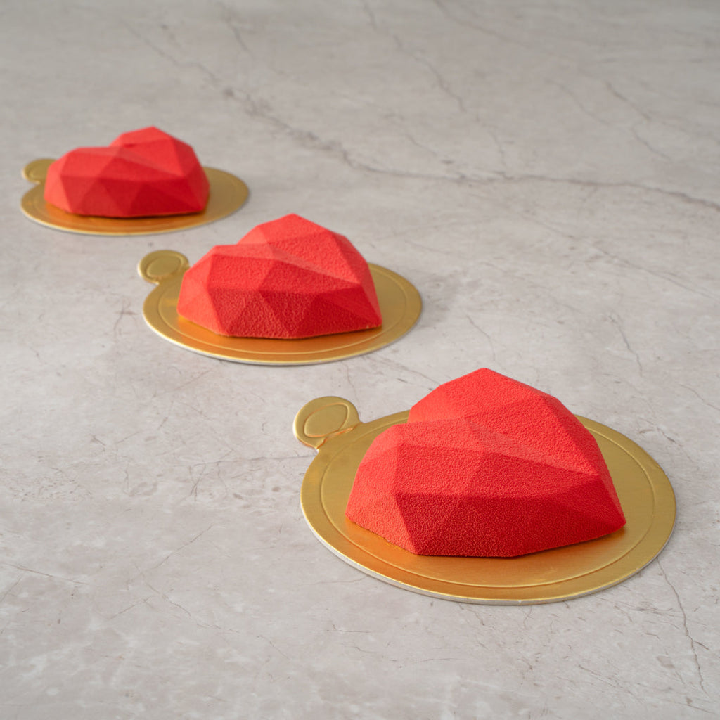 Pastry Tek Silicone Diamond Heart Baking Mold - 8-Compartment - 10 count box