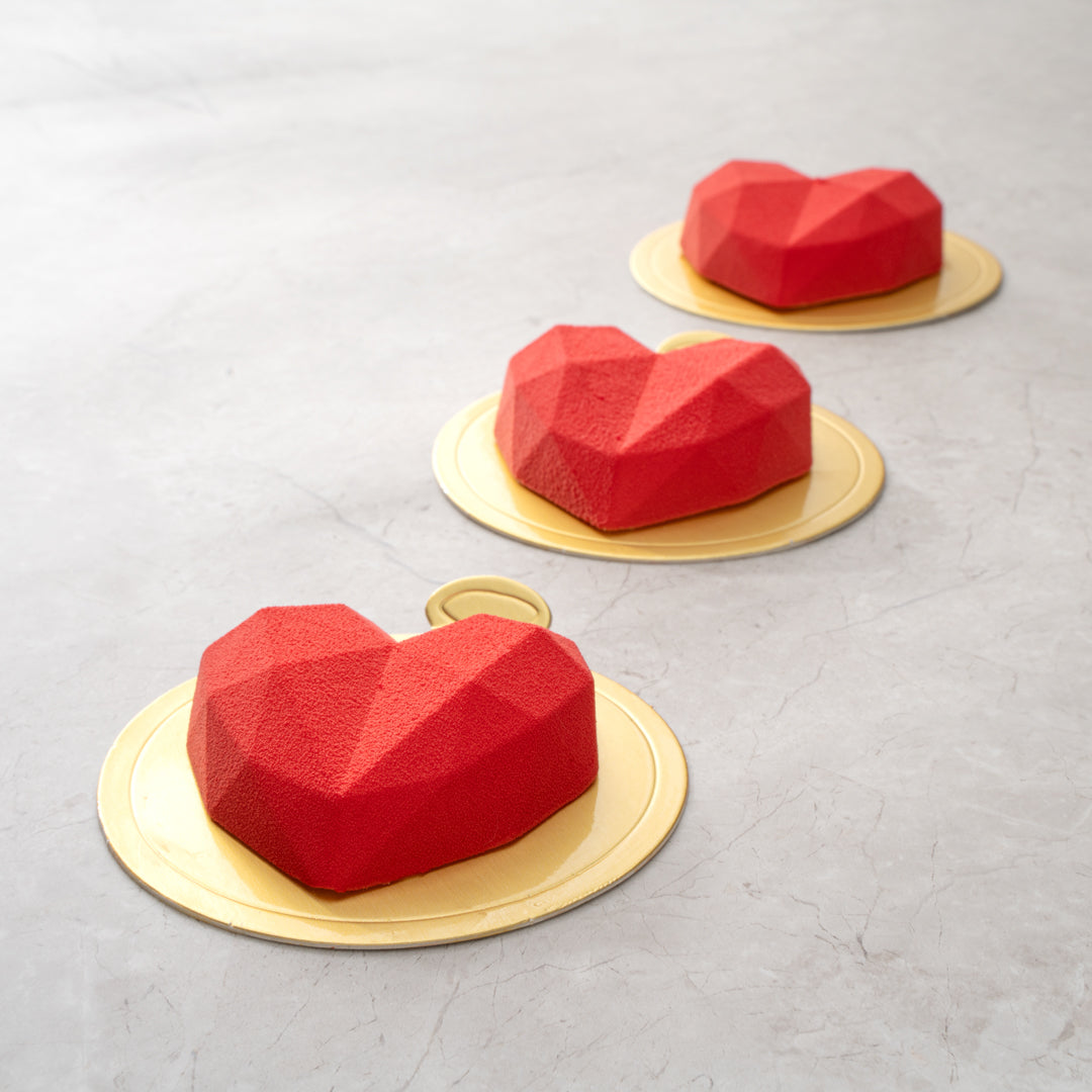 Pastry Tek Silicone Diamond Heart Baking Mold - 8-Compartment - 10 count box