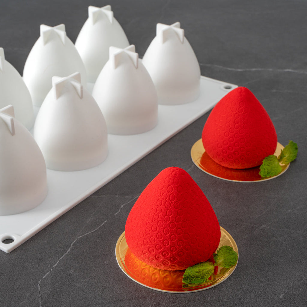Pastry Tek Silicone Strawberry Baking Mold - 8-Compartment - 1 count box