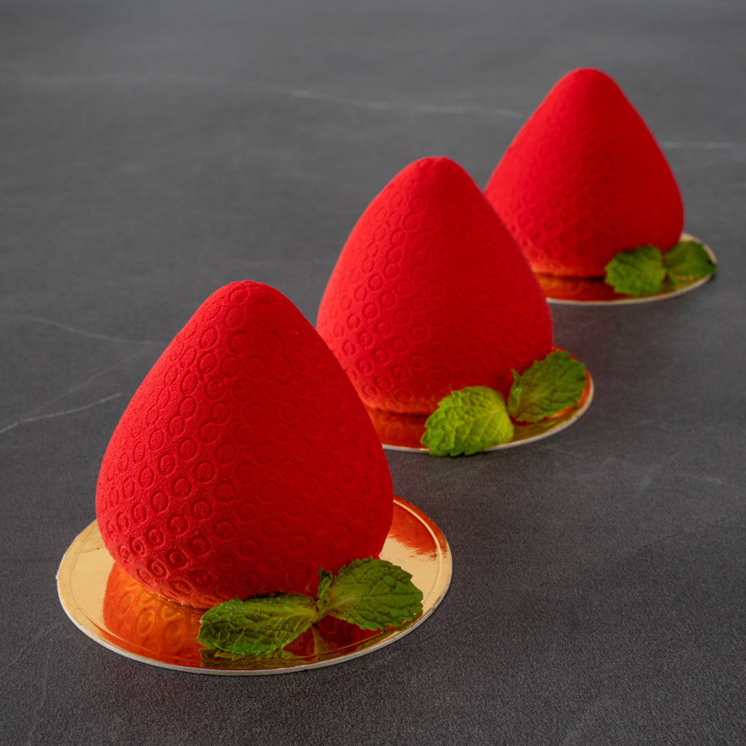 Pastry Tek Silicone Strawberry Baking Mold - 8-Compartment - 10 count box