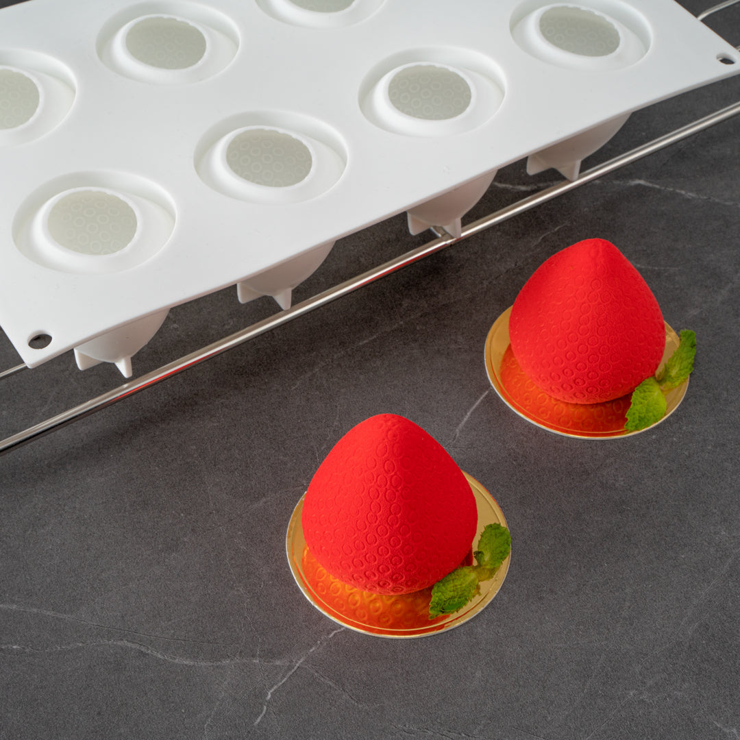 Pastry Tek Silicone Strawberry Baking Mold - 8-Compartment - 10 count box