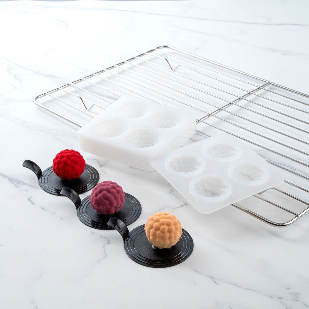 Pastry Tek Silicone Lychee Baking Mold - 4-Compartment - 10 count box