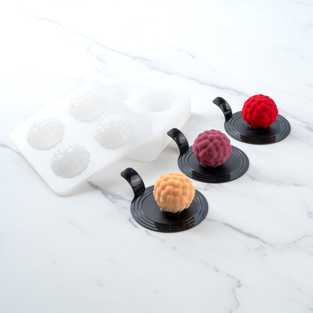 Pastry Tek Silicone Lychee Baking Mold - 4-Compartment - 10 count box