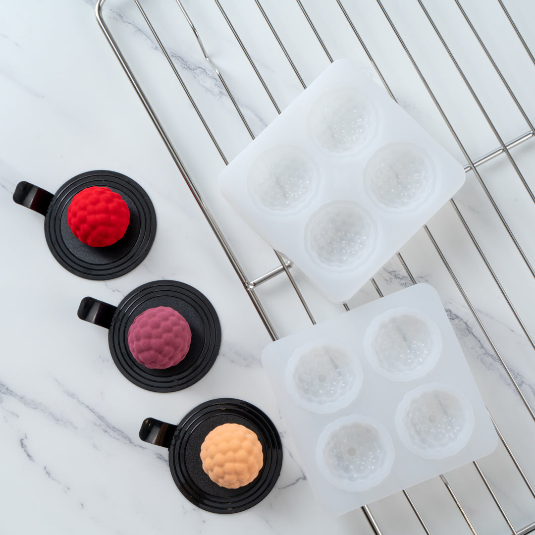 Pastry Tek Silicone Lychee Baking Mold - 4-Compartment - 10 count box