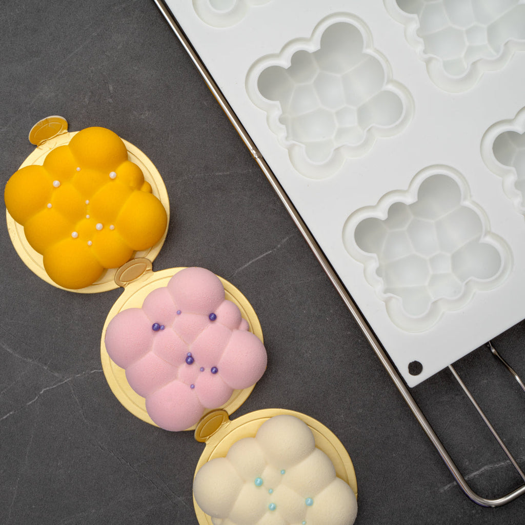 Pastry Tek Silicone Bubble Cloud Baking Mold - 6-Compartment - 10 count box