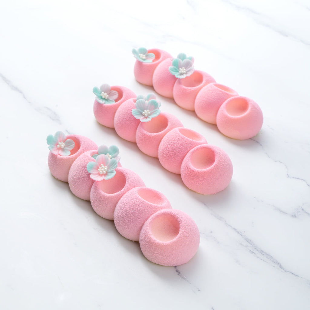 Pastry Tek Silicone Flower Strip Baking Mold - 6-Compartment - 1 count box