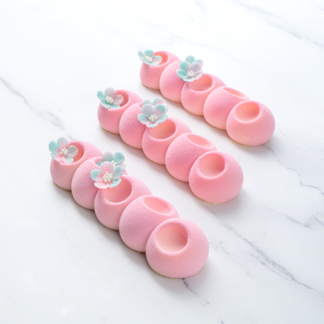 Pastry Tek Silicone Flower Strip Baking Mold - 6-Compartment - 1 count box