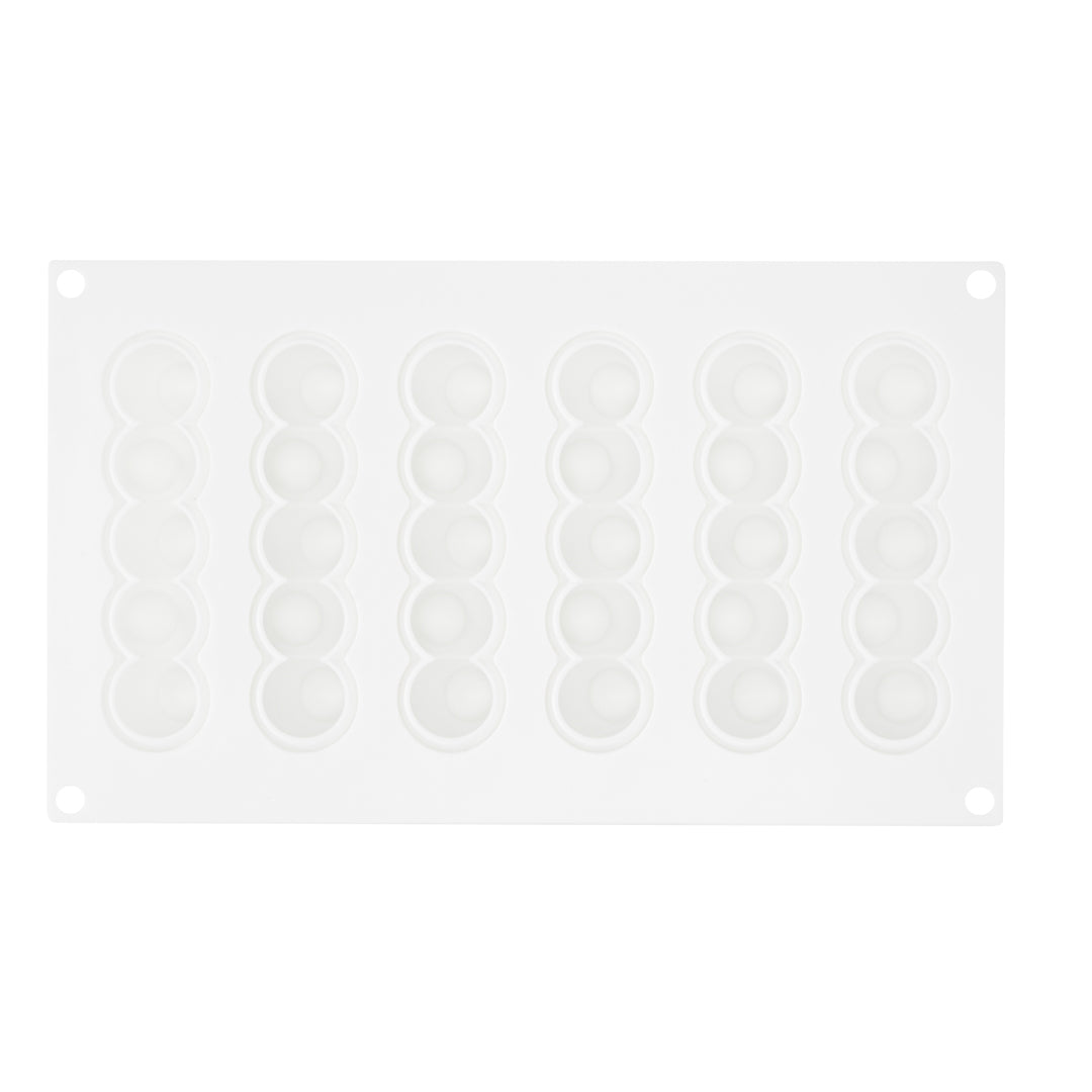 Pastry Tek Silicone Flower Strip Baking Mold - 6-Compartment - 10 count box