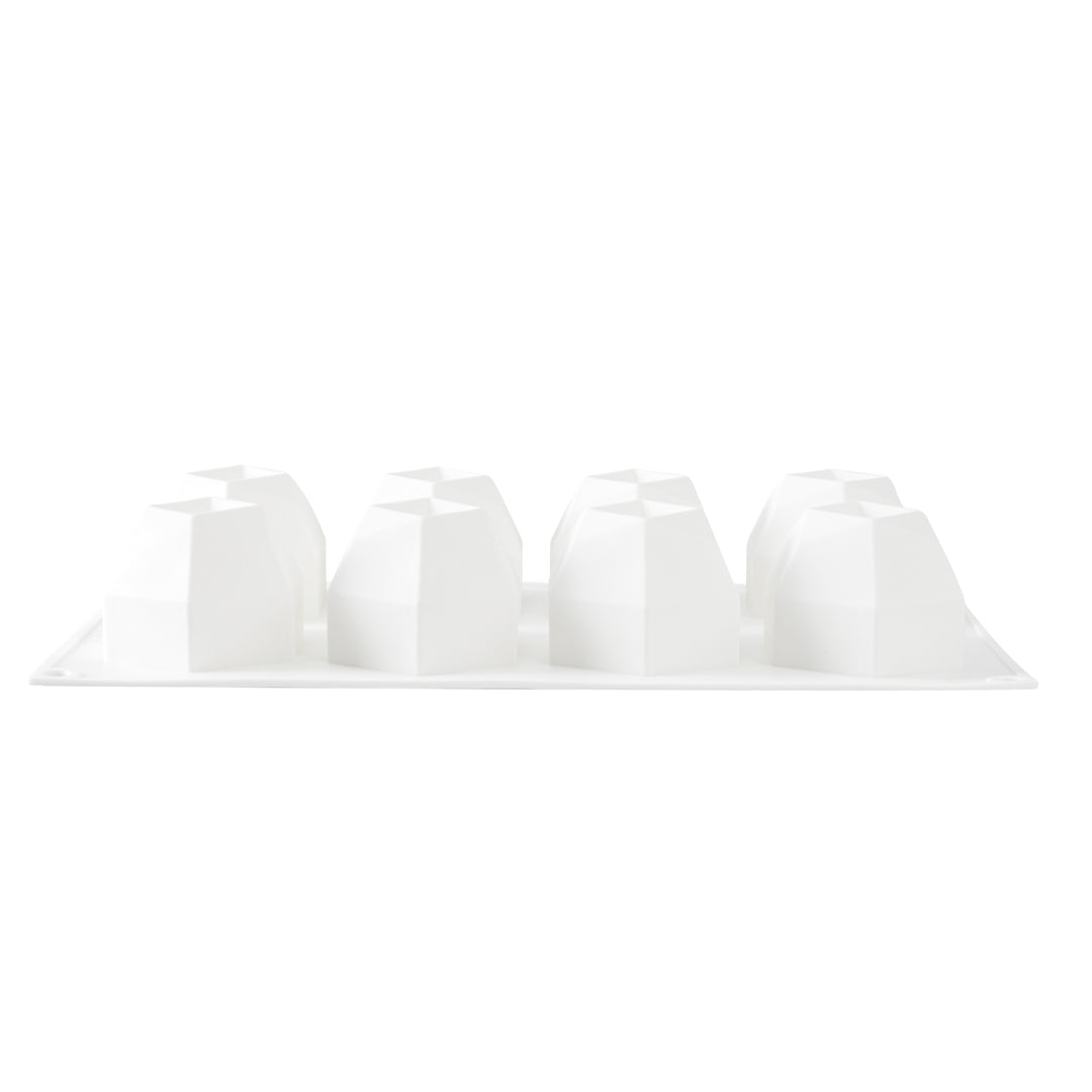 Pastry Tek Silicone Diamond Sphere Baking Mold - 8-Compartment - 10 count box
