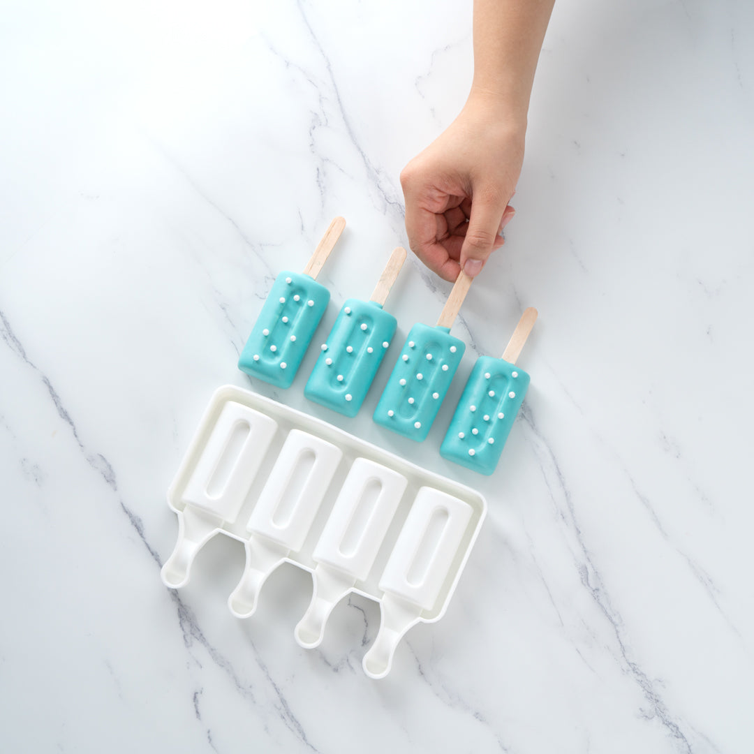Pastry Tek Silicone Cylinder Popsicle Mold - 4-Compartment - 10 count box
