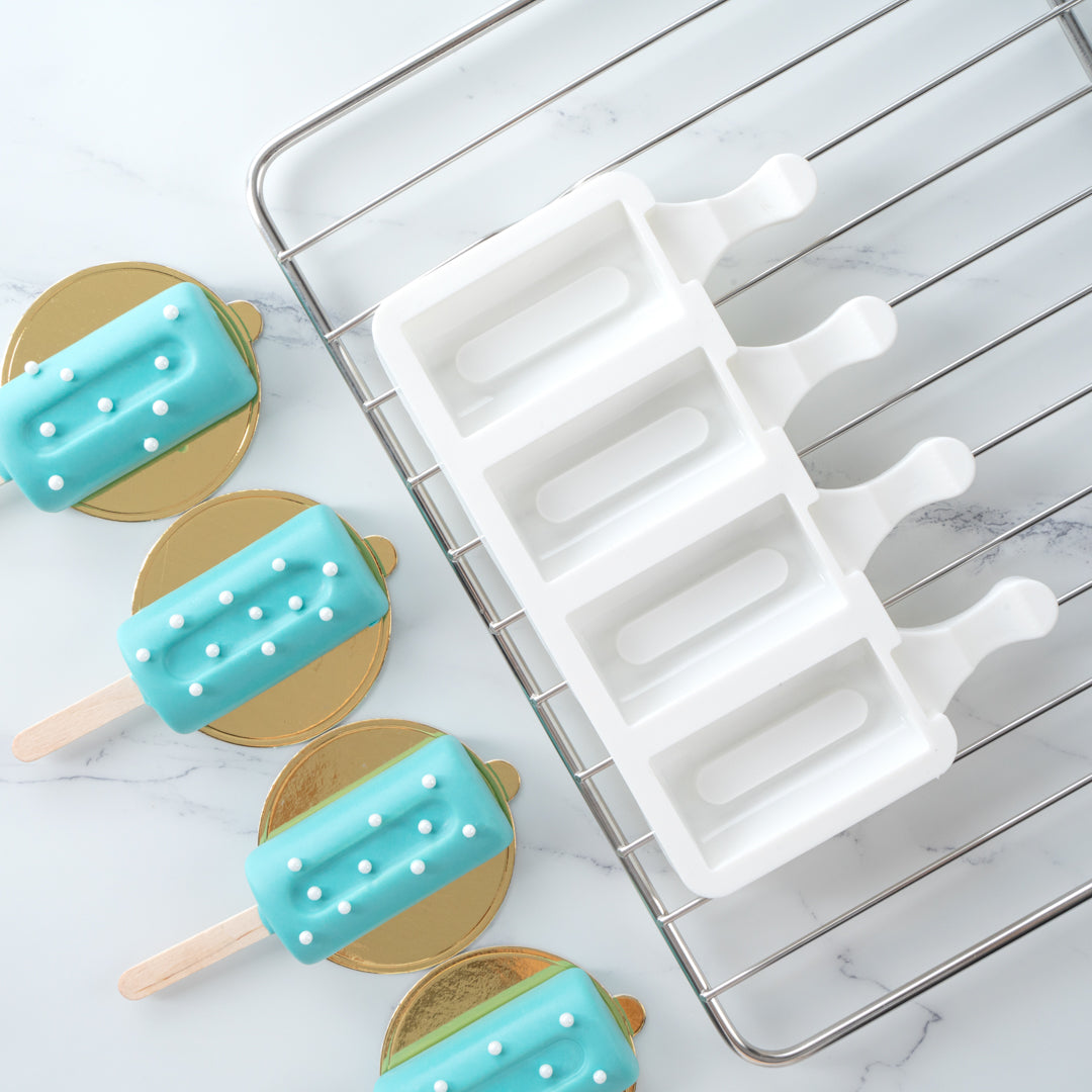 Pastry Tek Silicone Cylinder Popsicle Mold - 4-Compartment - 10 count box