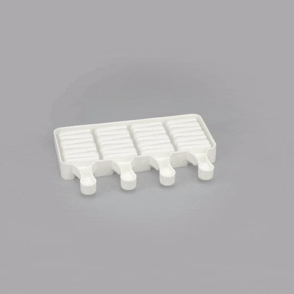 Pastry Tek Silicone Rectangle Popsicle Mold - 4-Compartment - 10 count box