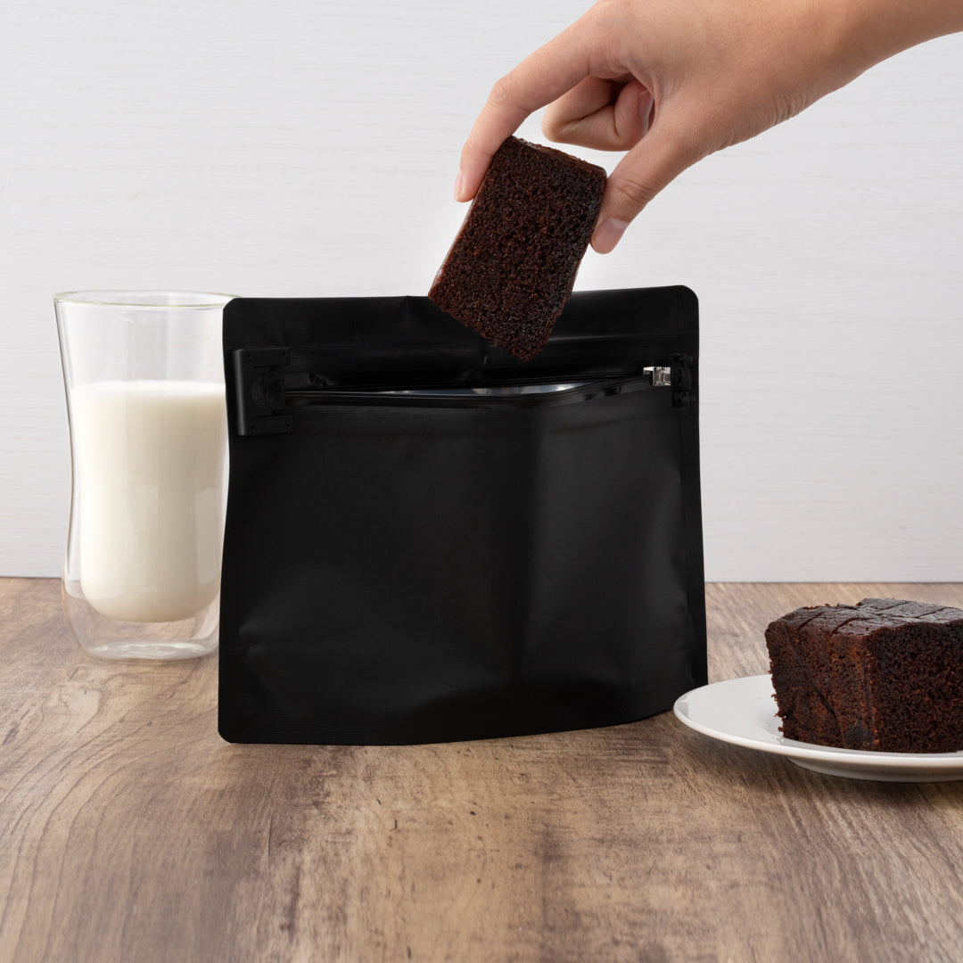 High Level Black Plastic Locking Pouch - Child-Resistant - 8" x 2 1/4" x 6" - 10 count box
