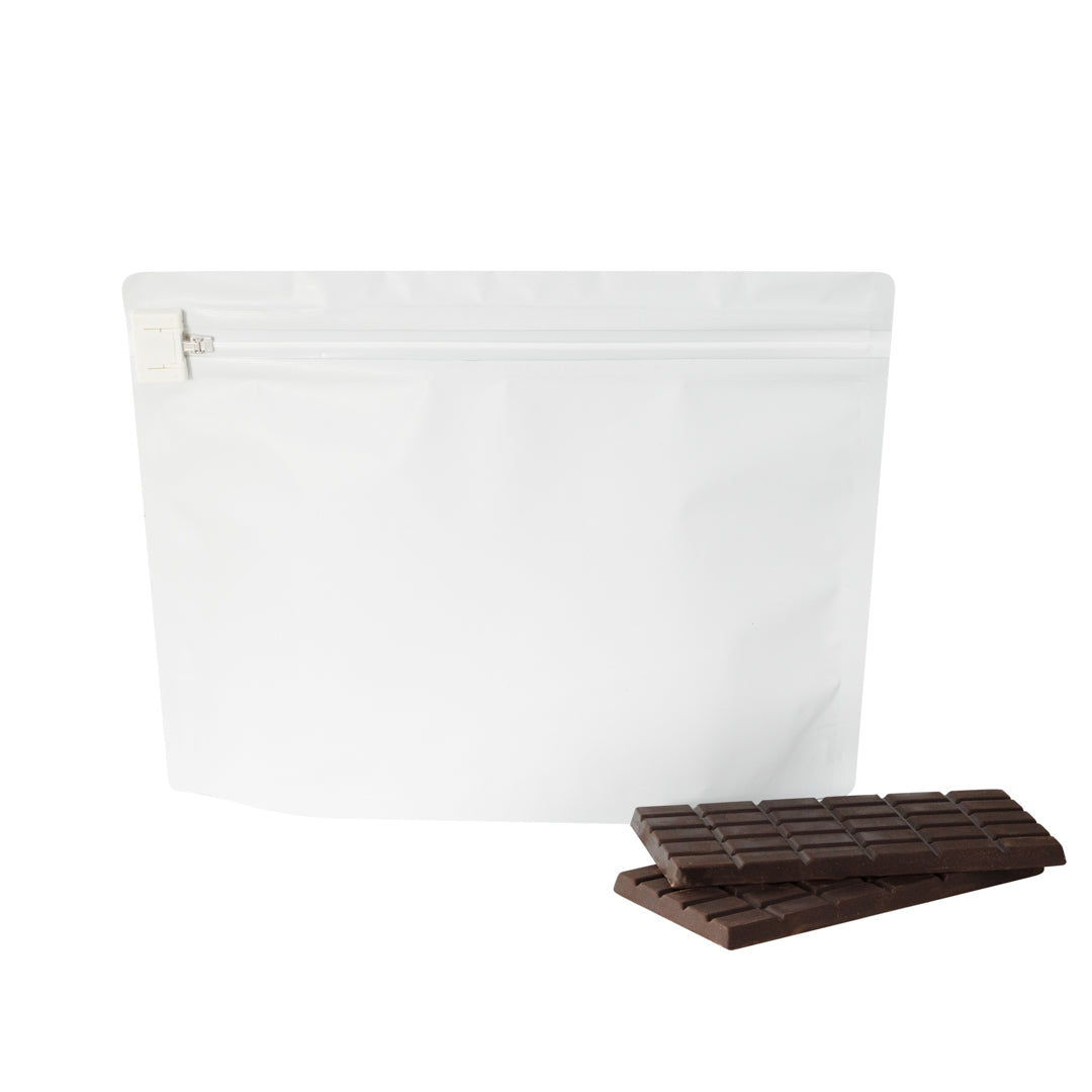 High Level White Plastic Locking Pouch - Child-Resistant - 12 1/4" x 4" x 9" - 10 count box
