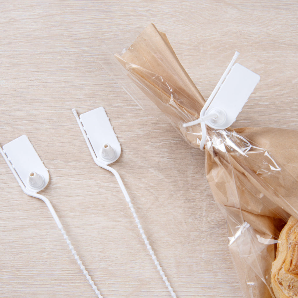 Serve Secure White Security Zip Tie - Tamper-Evident - 7 3/4" - 100 count box