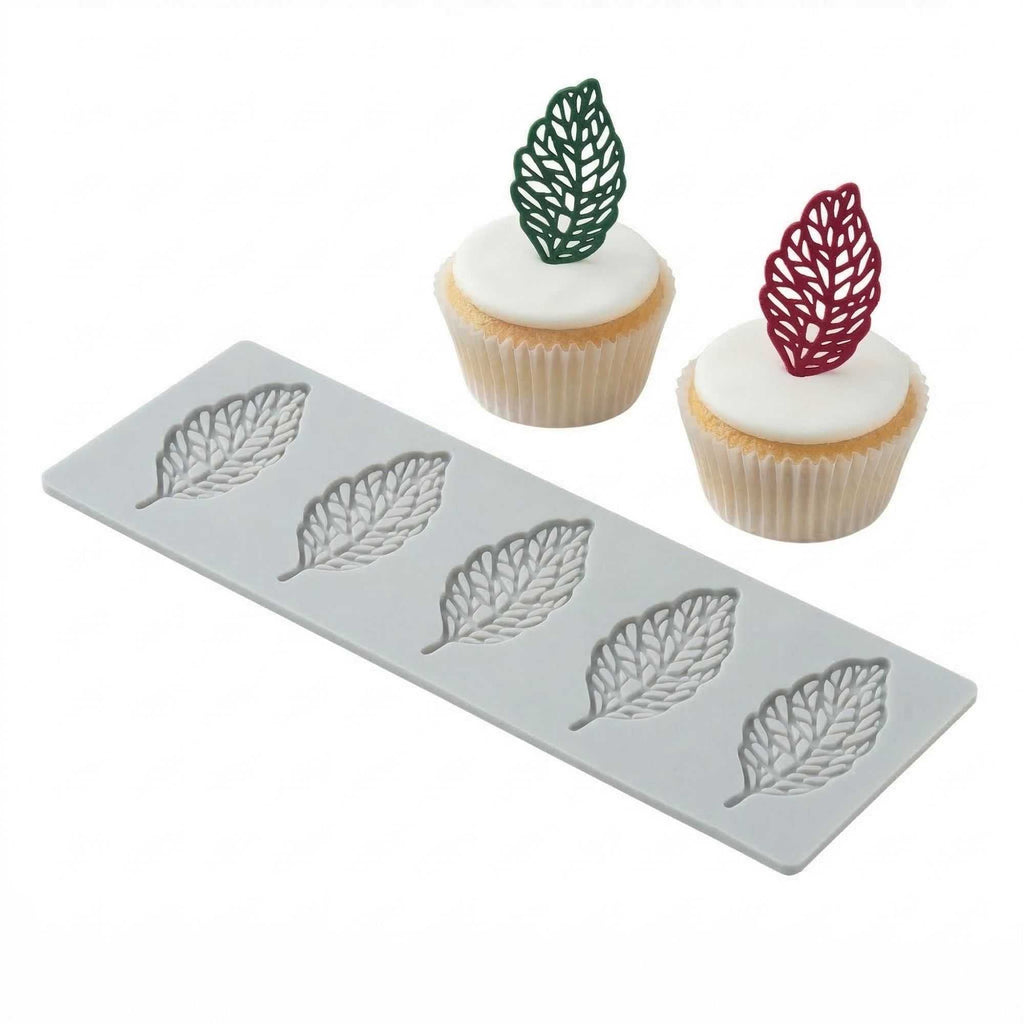 Pastry Tek Gray Silicone Spring Leaf Fondant Impression Mat - 1 count box