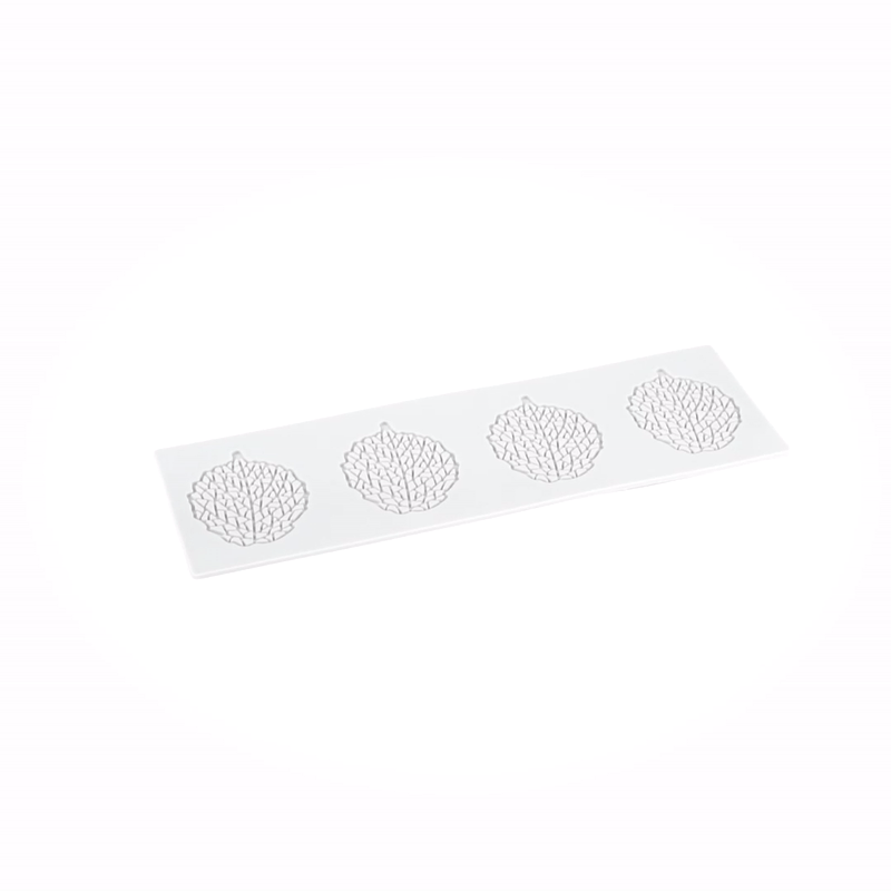 Pastry Tek Gray Silicone Autumn Leaf Fondant Impression Mat - 1 count box