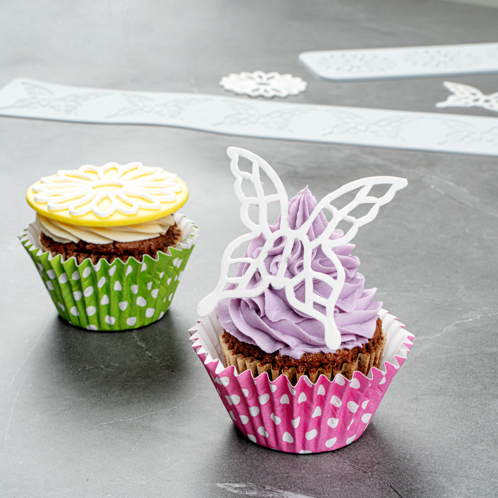 Pastry Tek Gray Silicone Butterfly Fondant Impression Mat - 1 count box