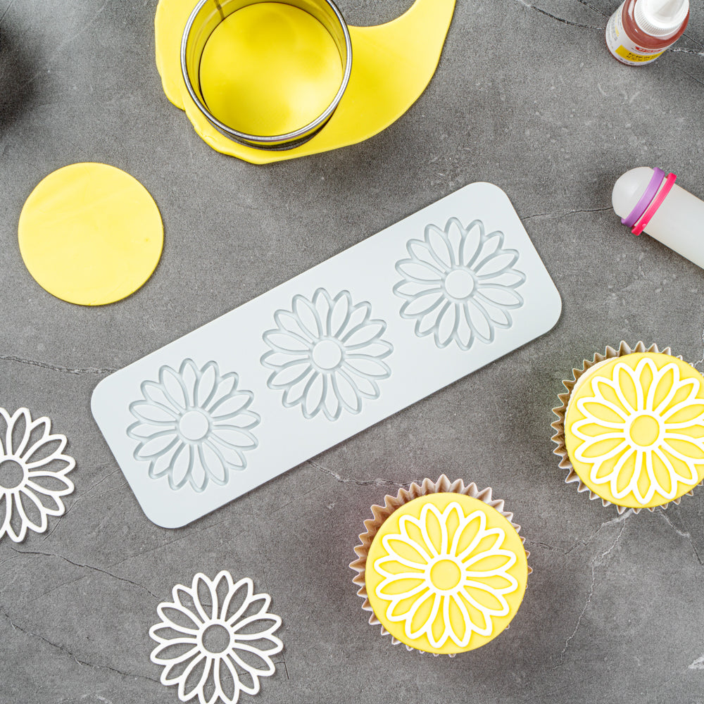 Pastry Tek Gray Silicone Flower Fondant Impression Mat - 1 count box